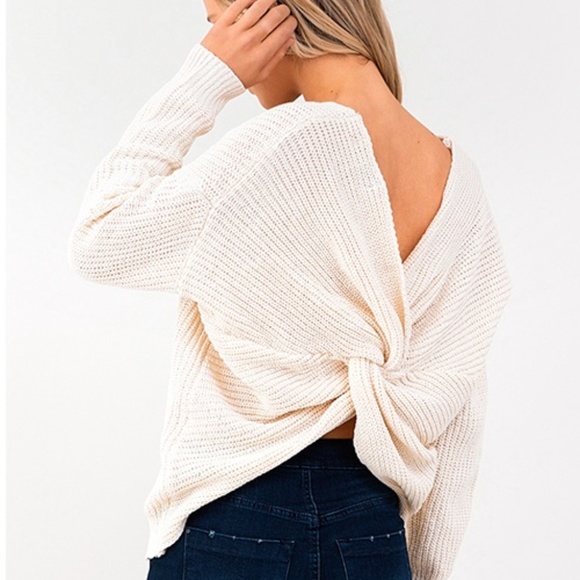 NWT LAST ONE! Twist Knotted Back Boho Sweater - Picture 6 of 8